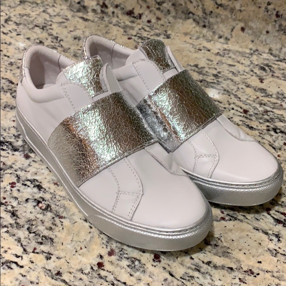 Donna Karan Metallic Pull-On Sneakers - Picture 1 of 8